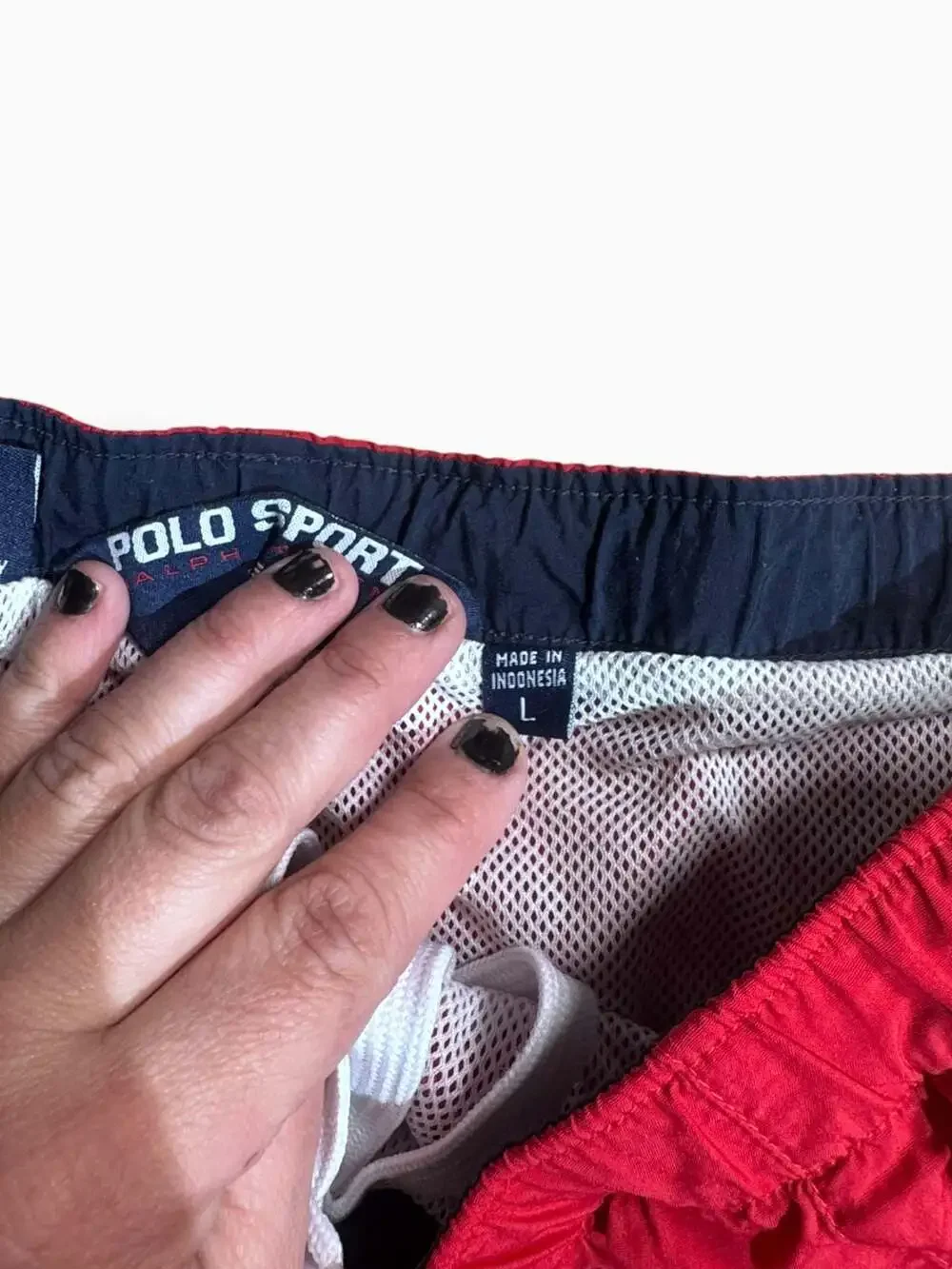 Vintage Polo Sport Ralph Lauren Red Nylon Swim Shorts